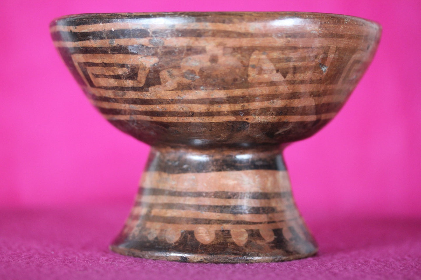 Authentic Pre Columbian Artifact Decorated Pedestal Bowl Narino Columbia COA J01