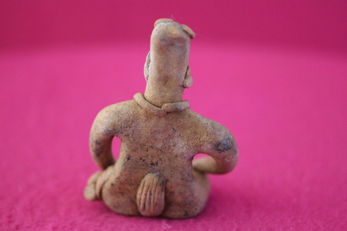 Pre Columbian Artifact Authentic Male Seated Tomb Figure Colima Mexico COA 191
