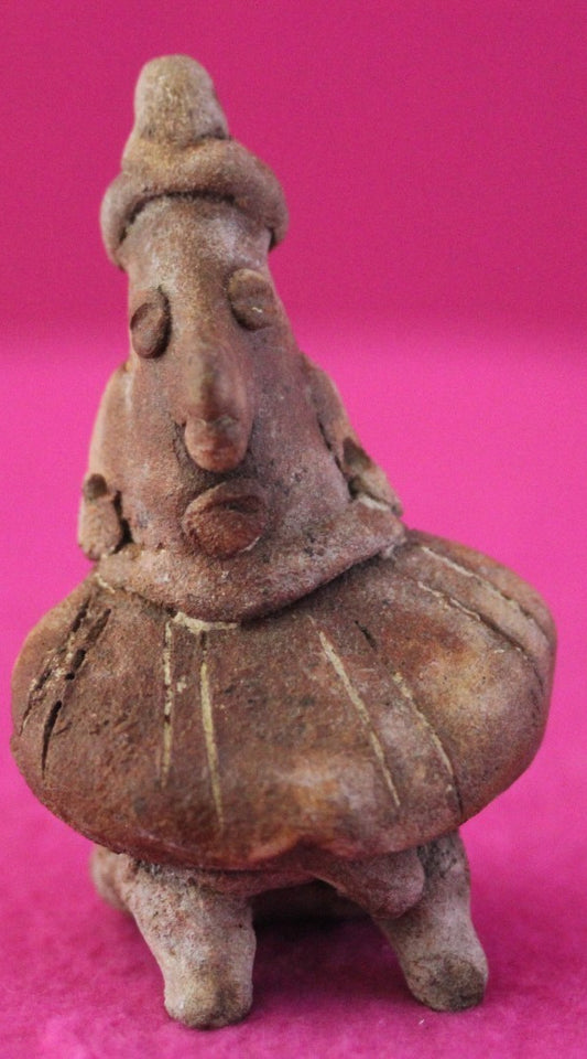Authentic Pre Columbian Artifact Rare Skirted Tomb Figure Colima Mexico COA 181