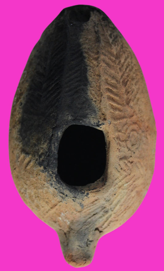 Ancient Holy Land Oil Lamp Artifact Jesus Christ Home 300-600 AD Israel COA 94