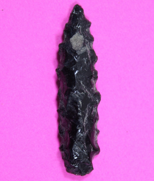Authentic Pre Columbian Artifact Aztec Arrowhead Battle of Mexico City COA 24