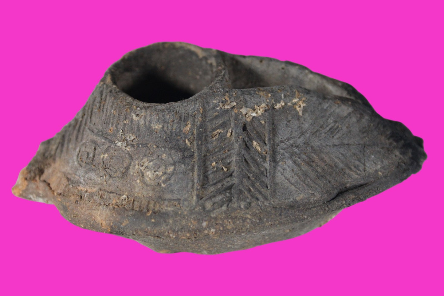 Ancient Holy Land Oil Lamp Artifact Jesus Christ Home 300-600 AD Israel COA 95