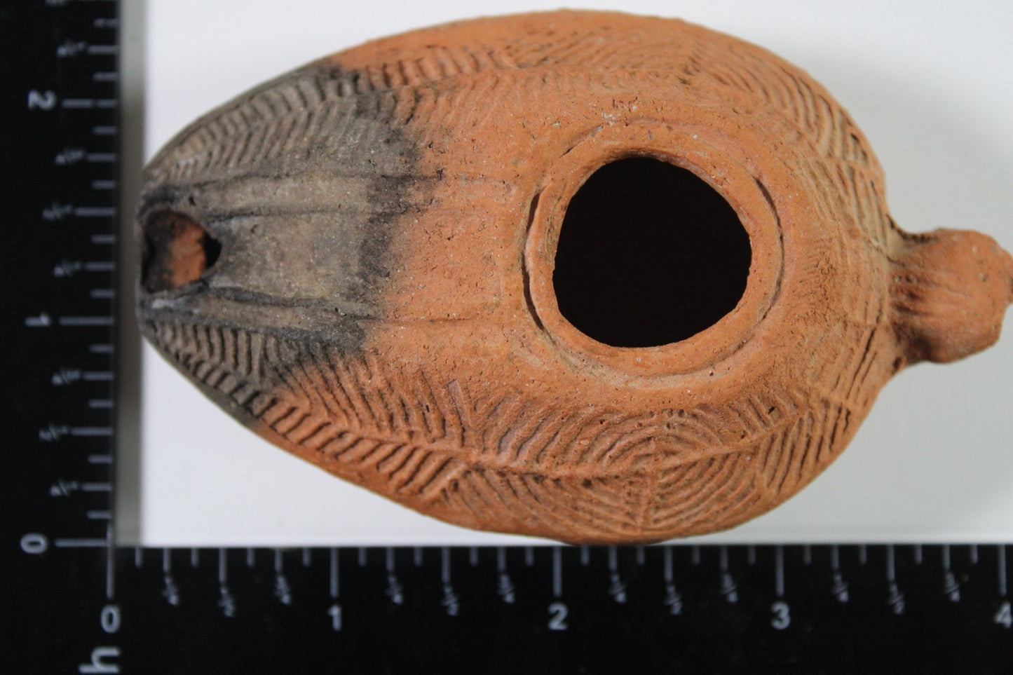 Ancient Holy Land Oil Lamp Artifact 2 Hidden Christian Crosses 300-600 AD COA 82