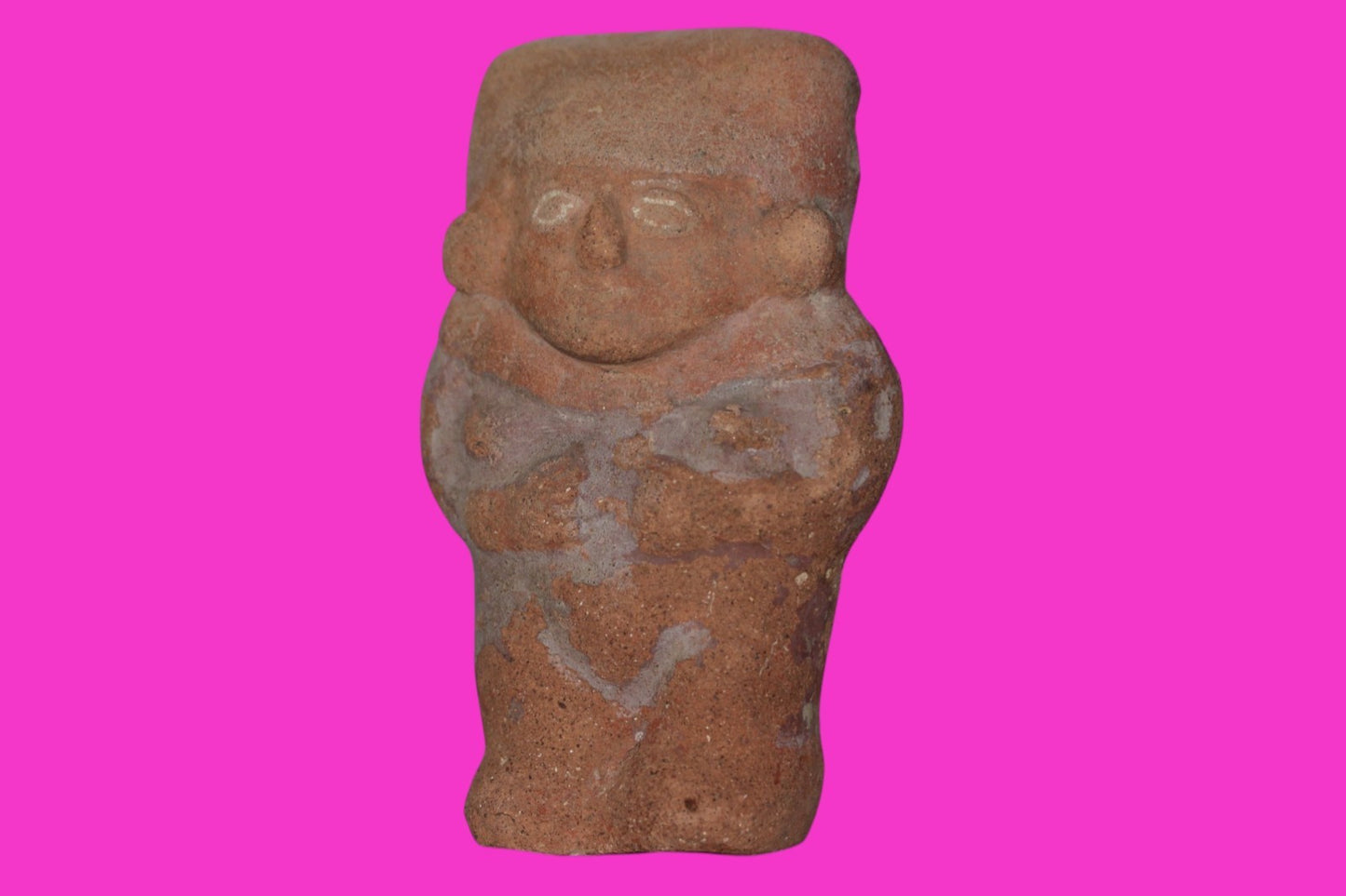 Pre Columbian Authentic Artifact Moche Rattle Figure Peru 850 - 1100 AD COA J34