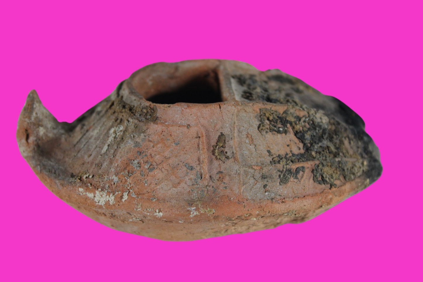 Ancient Holy Land Oil Lamp Artifact Jesus Christ Home 300-600 AD Israel COA 110