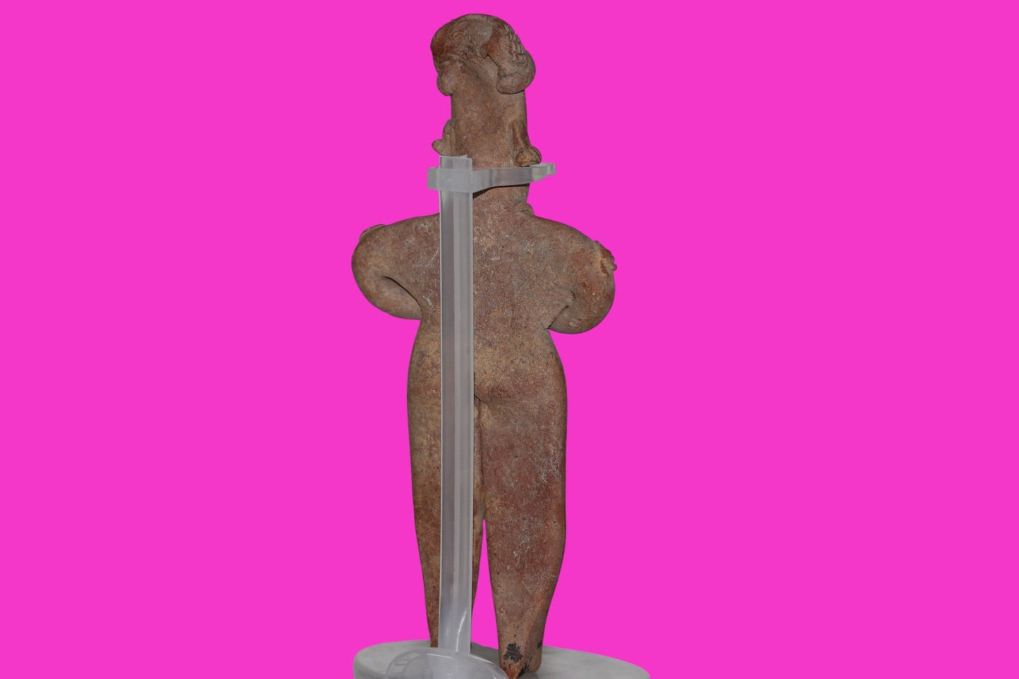 Pre Columbian Artifact 8 inch Male Shaft Tomb Figure Colima Mexico 100BC COA 262