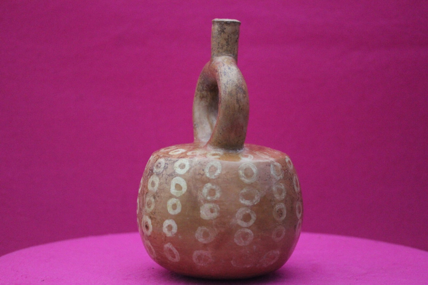 Authentic Pre Columbian Artifact Stirrup Pottery Vessel 1200AD Moche Peru T81