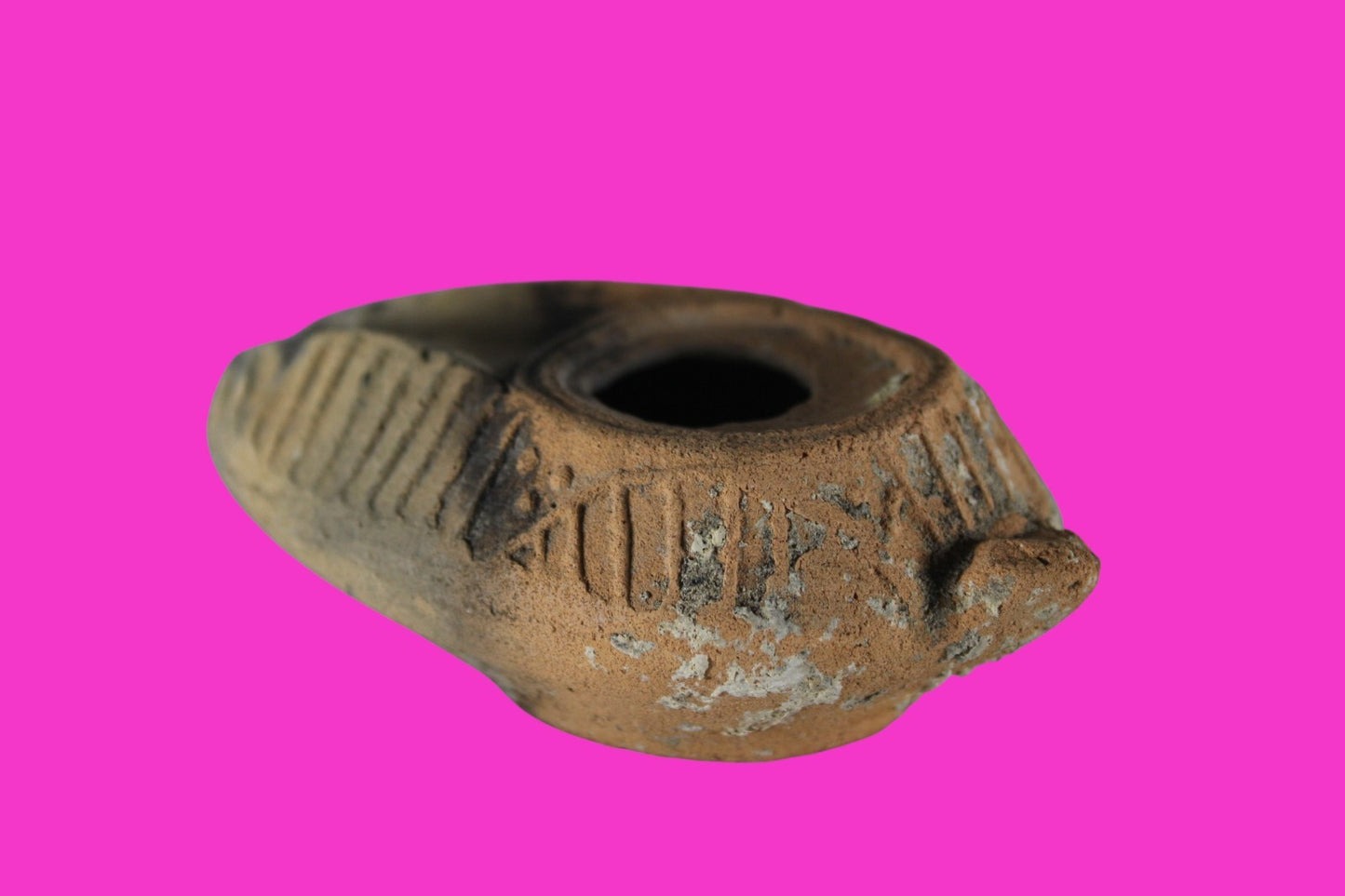 Ancient Holy Land Oil Lamp Artifact Jesus Christ Homeland 100BC-400AD COA 15