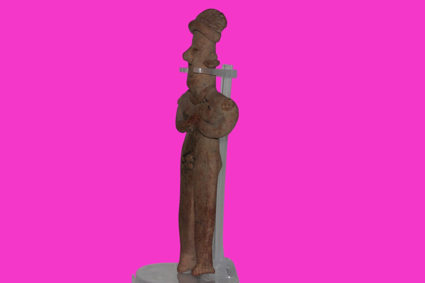 Pre Columbian Artifact 8 inch Male Shaft Tomb Figure Colima Mexico 100BC COA 262