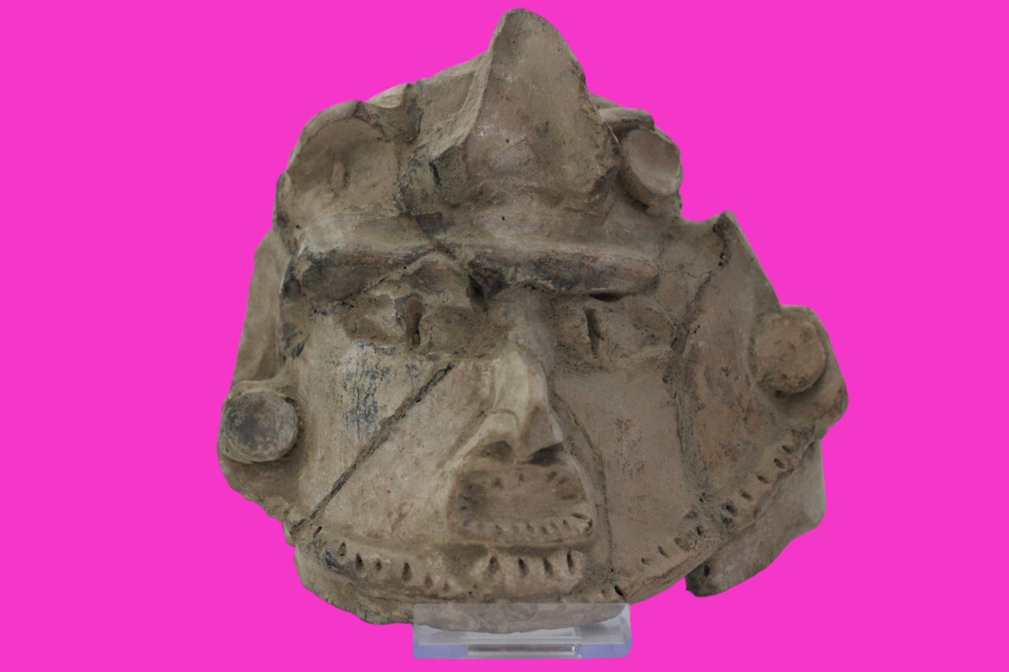 Pre Columbian Artifact Authentic Big Face Ornament Colima Mexico 200 BC COA J104