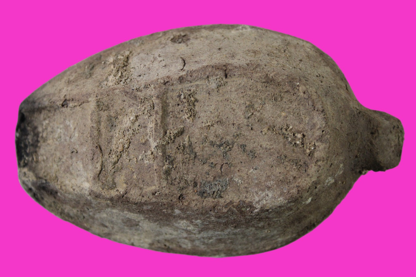 Ancient Holy Land Oil Lamp Artifact 2 Hidden Christian Crosses 300-600AD COA 111