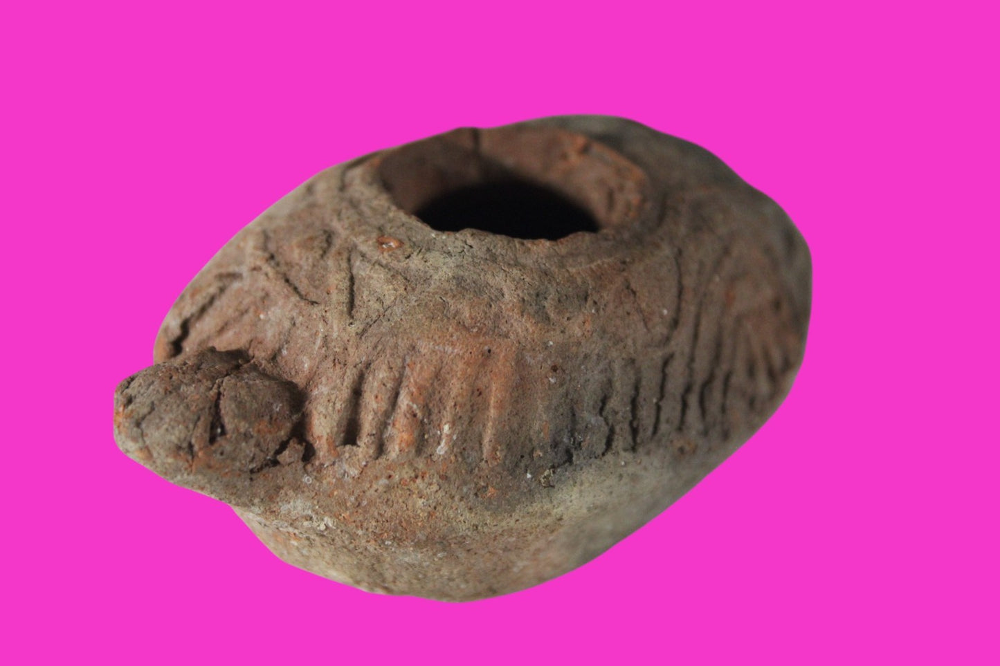 Ancient Holy Land Oil Lamp Artifact Jesus Christ Home Israel 300-600 AD COA 69