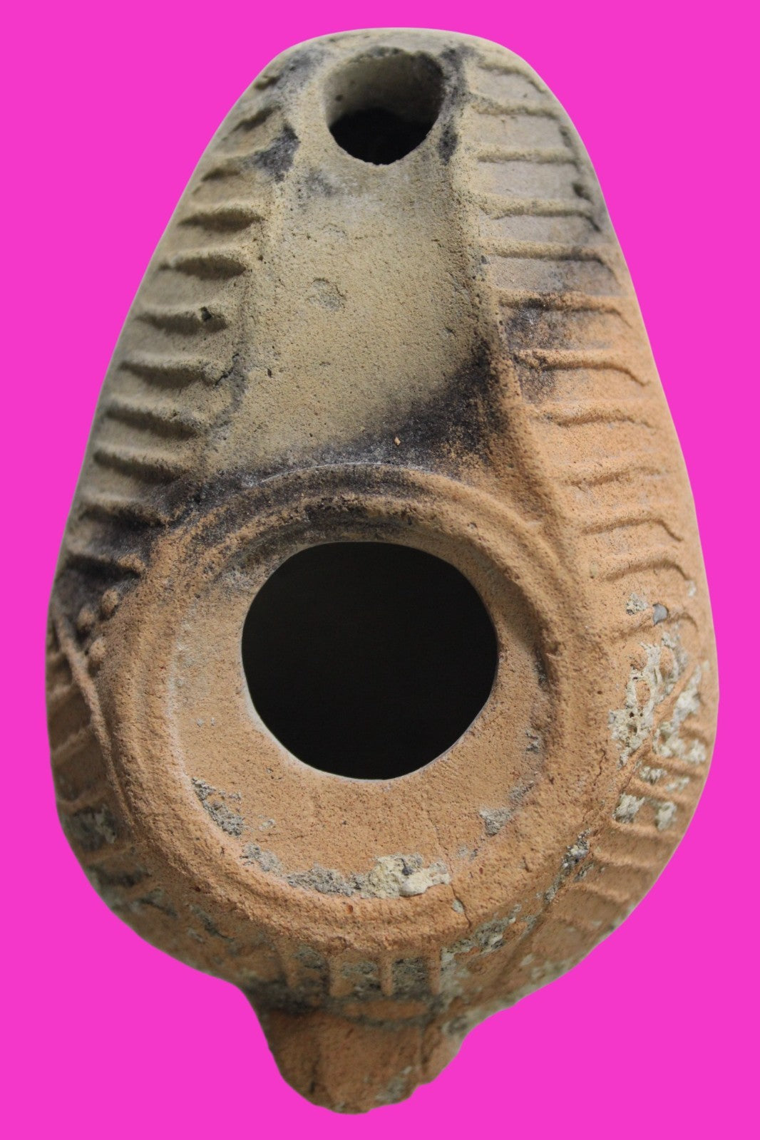 Ancient Holy Land Oil Lamp Artifact Jesus Christ Homeland 100BC-400AD COA 15