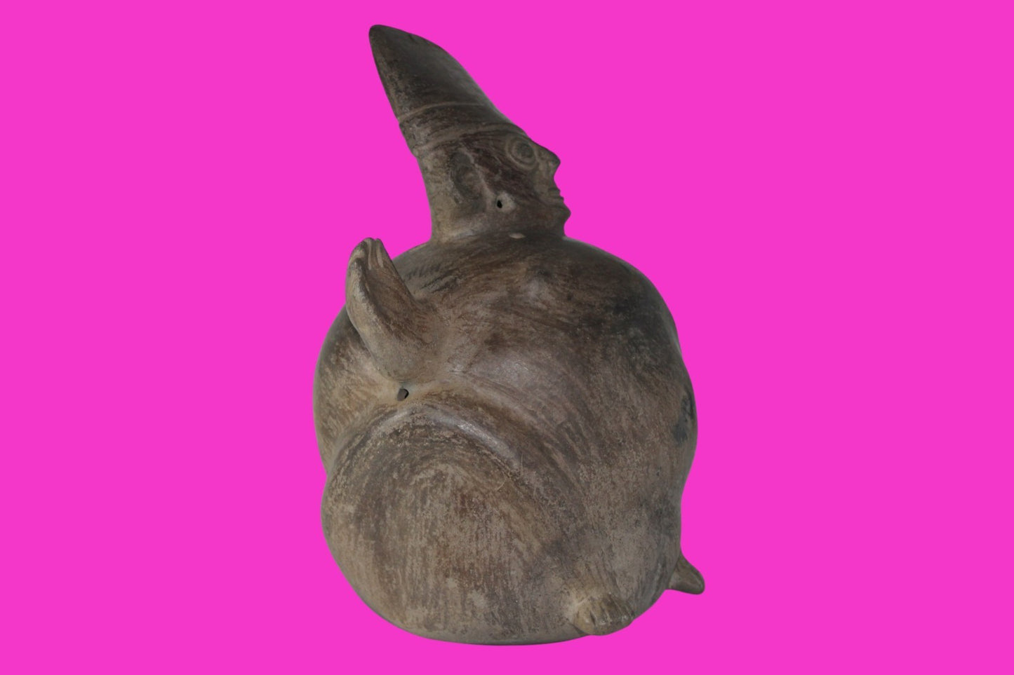 Pre Columbian Artifact Chancay 11 Inch Rotund Figure 1000-1250 AD  Peru COA 264