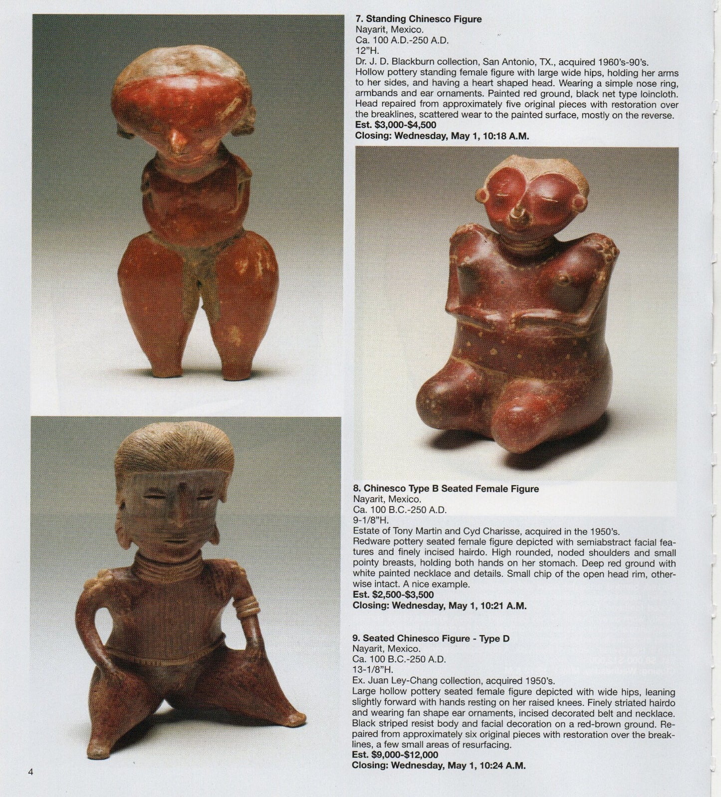 Pre Columbian Artifacts Price & Value Guide Arte Primitivo Auction Catalog #65