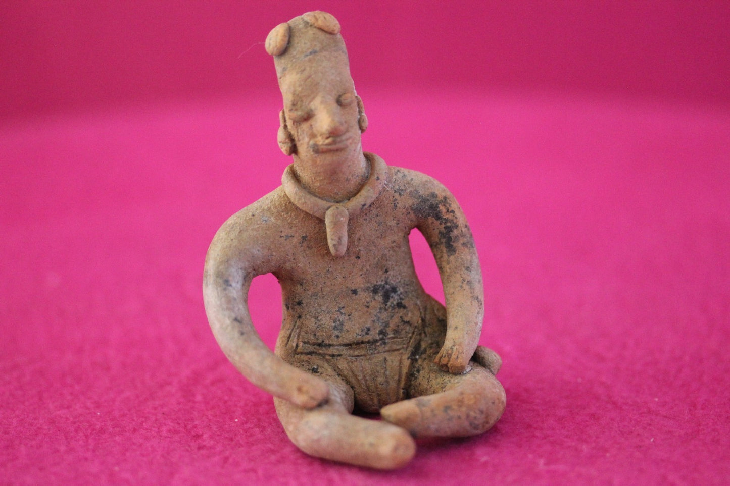 Pre Columbian Artifact Authentic Male Seated Tomb Figure Colima Mexico COA 191