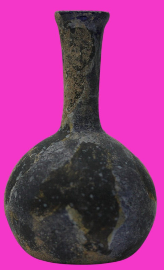 Holy Land Artifact Authentic Ancient Glass Bottle 100-300 AD Roman Era COA J21