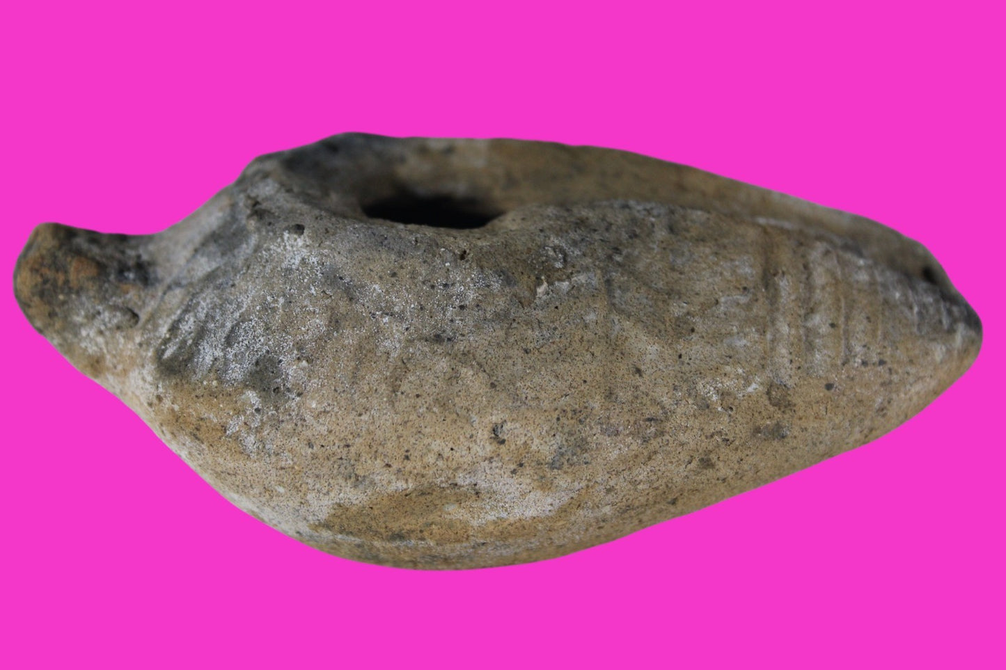 Very Big Ancient Holy Land Oil Lamp Artifact Jesus Christ Home 300-600 AD COA 93