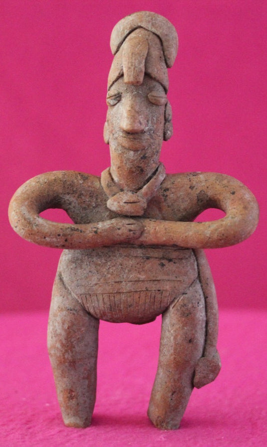 Authentic Pre Columbian Artifact Male Shaman Tomb Figure Colima Mexico COA 200