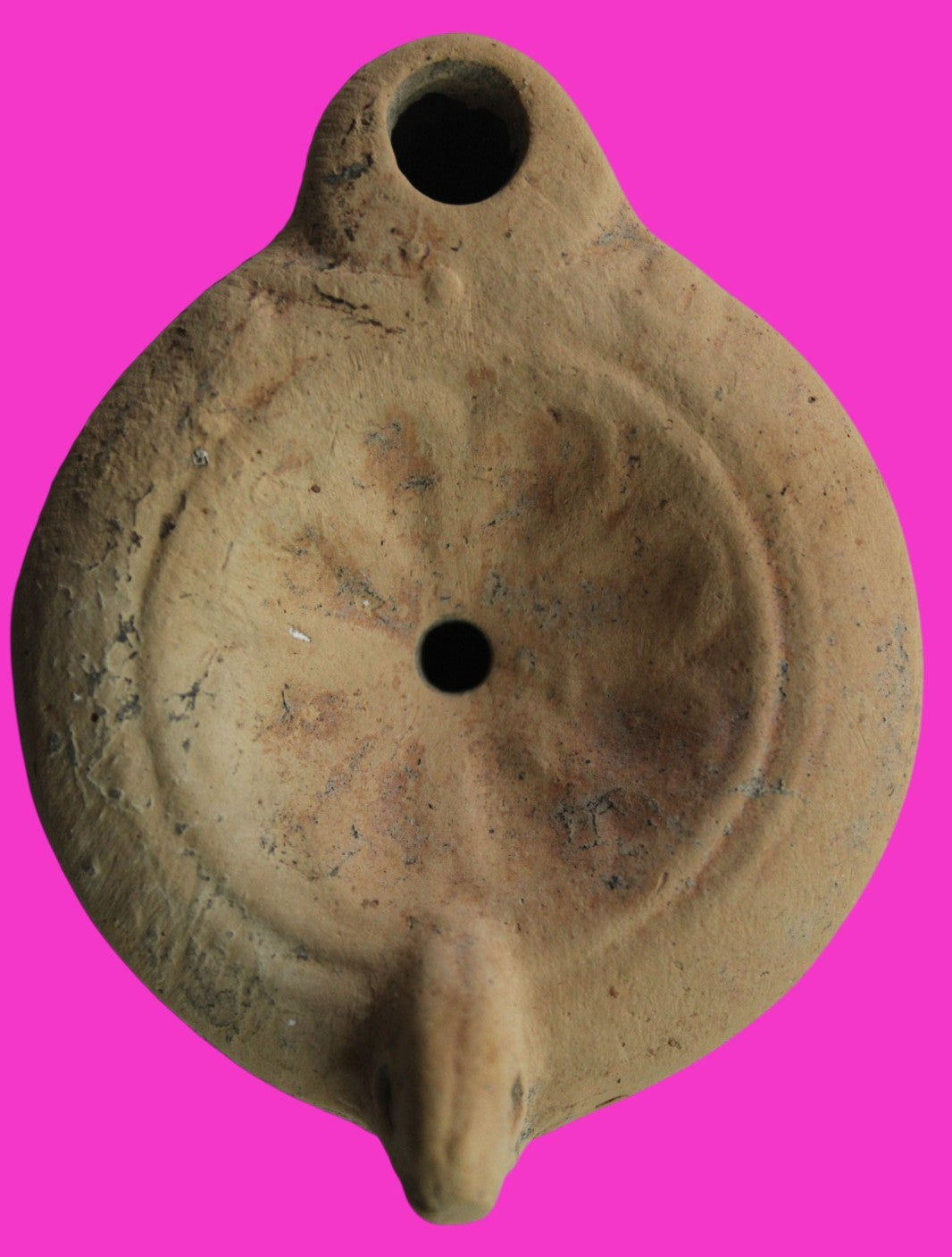 Ancient Holy Land Oil Lamp Artifact Land of Jesus Christ 100 BC-200 AD COA J149
