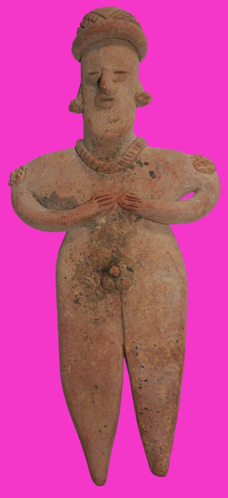 Pre Columbian Artifact 8 inch Male Shaft Tomb Figure Colima Mexico 100BC COA 262