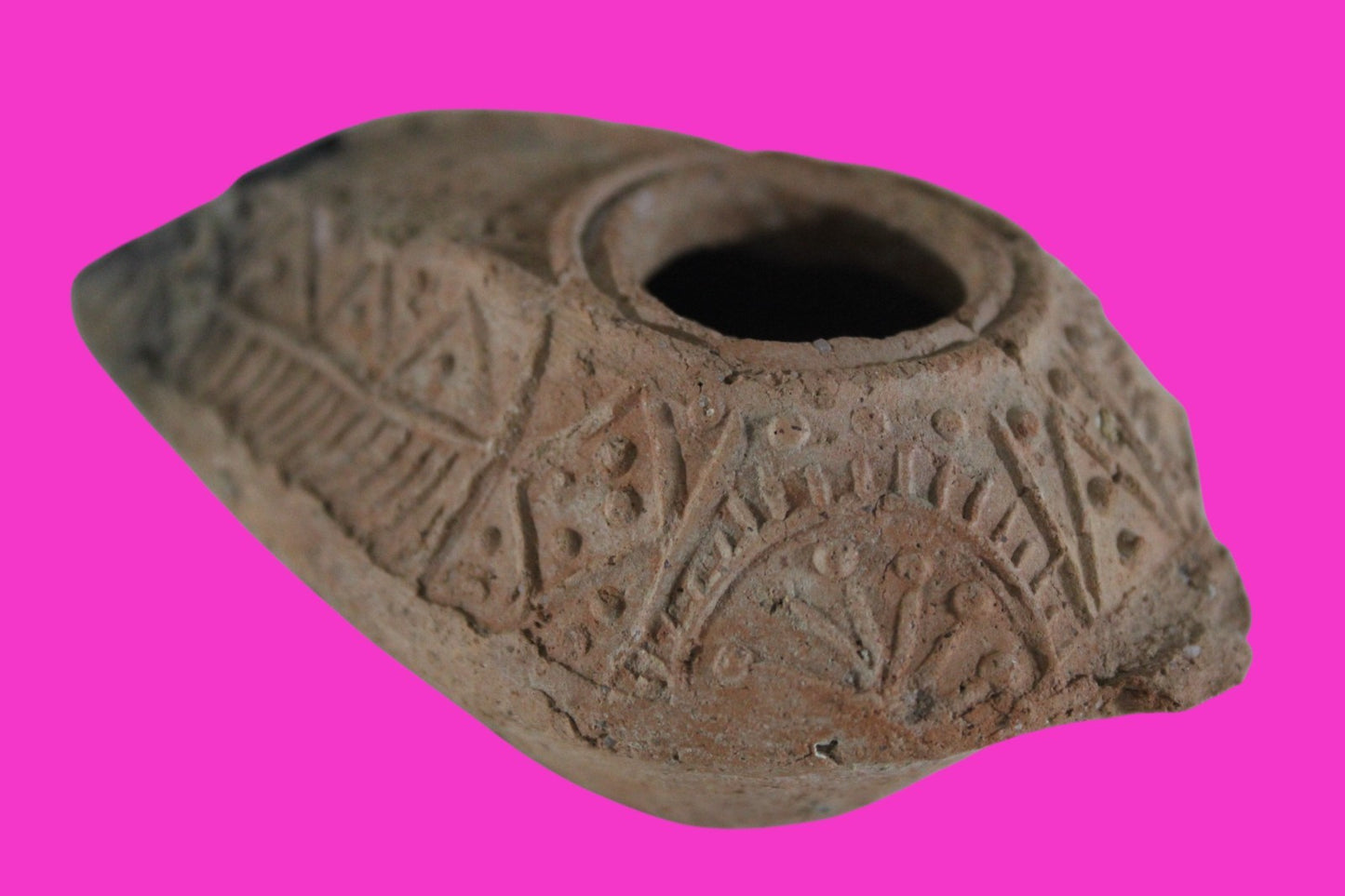 Ancient Holy Land Oil Lamp Artifact Jesus Christ Home Israel 300-600 AD COA 85