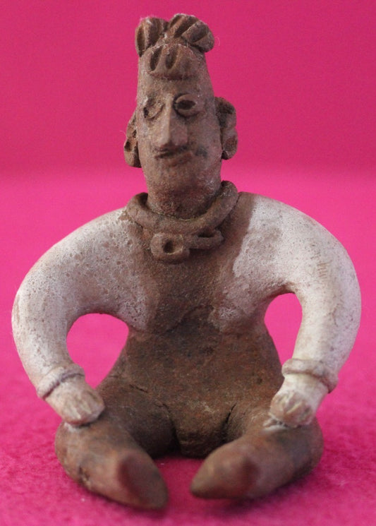 Authentic Pre Columbian Artifact Seated Shaman Tomb Figure Colima Mexico COA 194