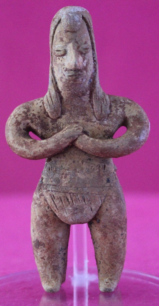 Authentic Pre Columbian Artifact Pretty Lady Tomb Figure Colima Mexico COA 176