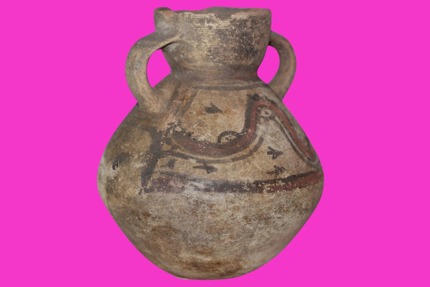 Pre Columbian Authentic Artifact Snake Jug Chancay Peru 1200 -1450 AD COA J103