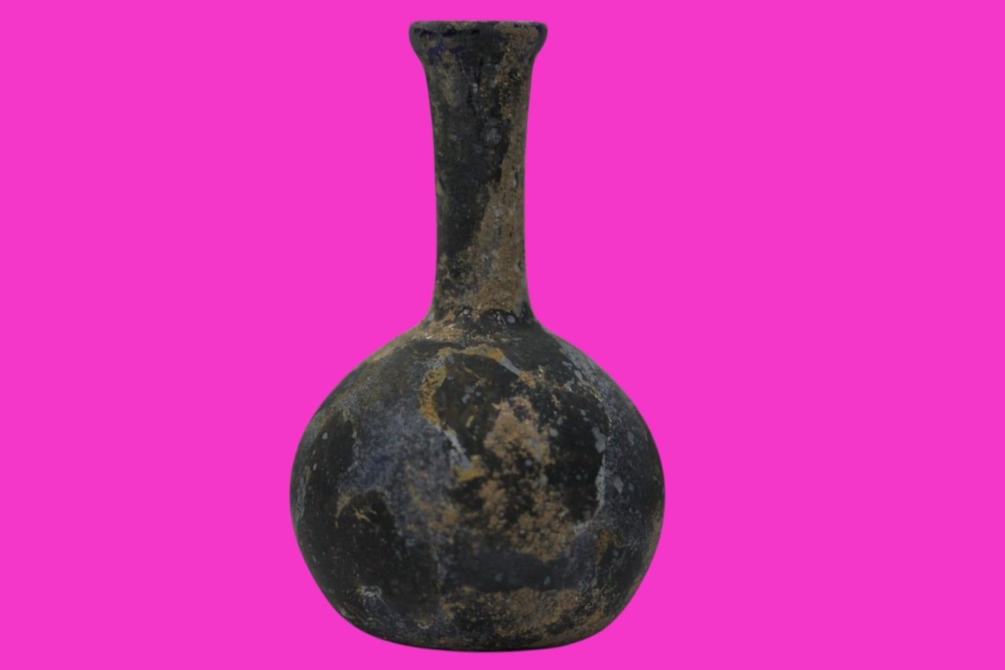 Holy Land Artifact Authentic Ancient Glass Bottle 100-300 AD Roman Era COA J21