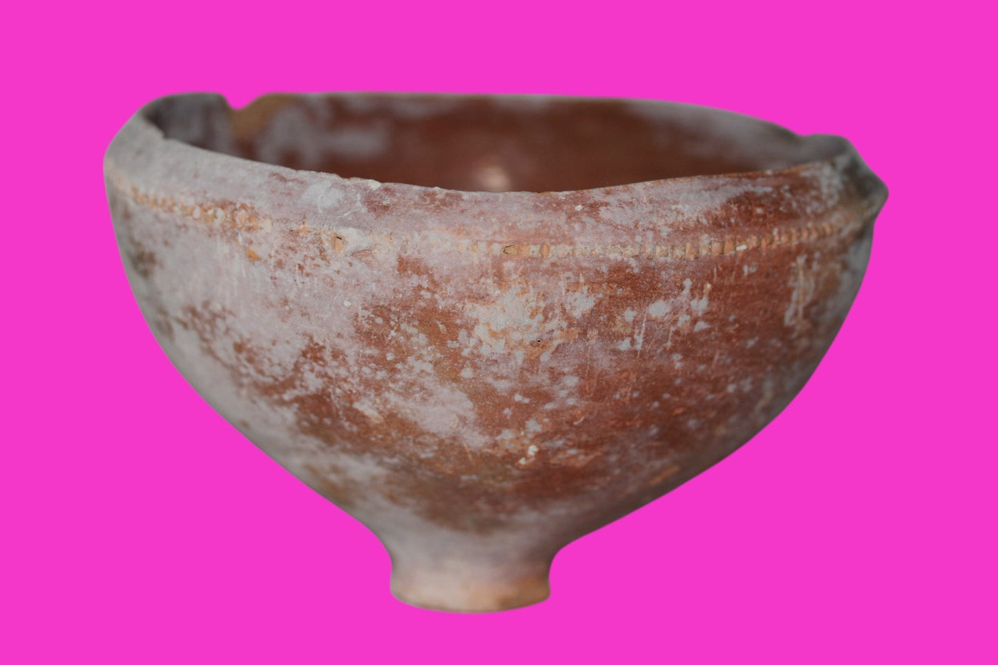 Ancient Holy Land Bowl Artifact From Time of Jesus Christ 100BC-200AD COA J135