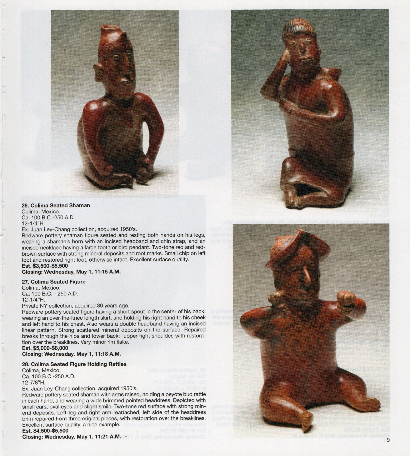 Pre Columbian Artifacts Price & Value Guide Arte Primitivo Auction Catalog #65