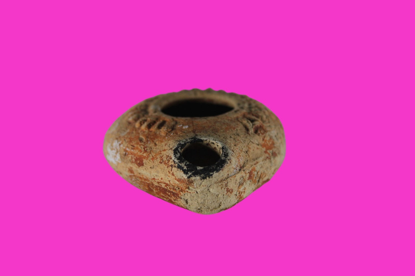 Ancient Holy Land Oil Lamp Artifact Jesus Christ Homeland 100BC-400AD COA 24