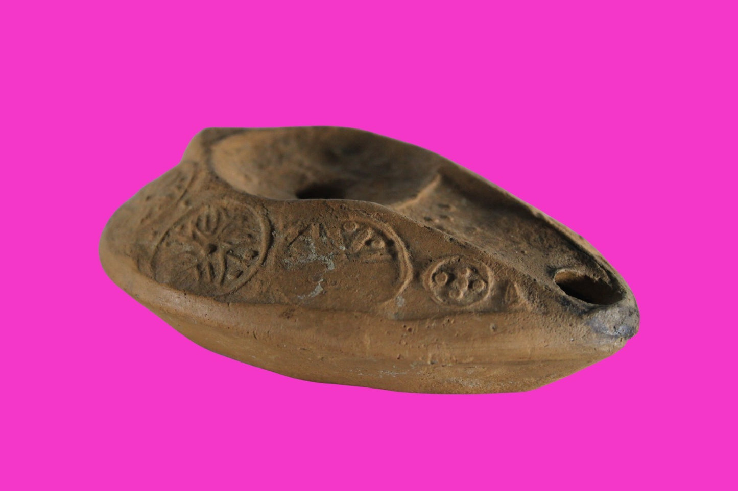 Large Holy Land Oil Lamp Ancient Artifact Jesus Christ Homeland 400-500AD COA 26