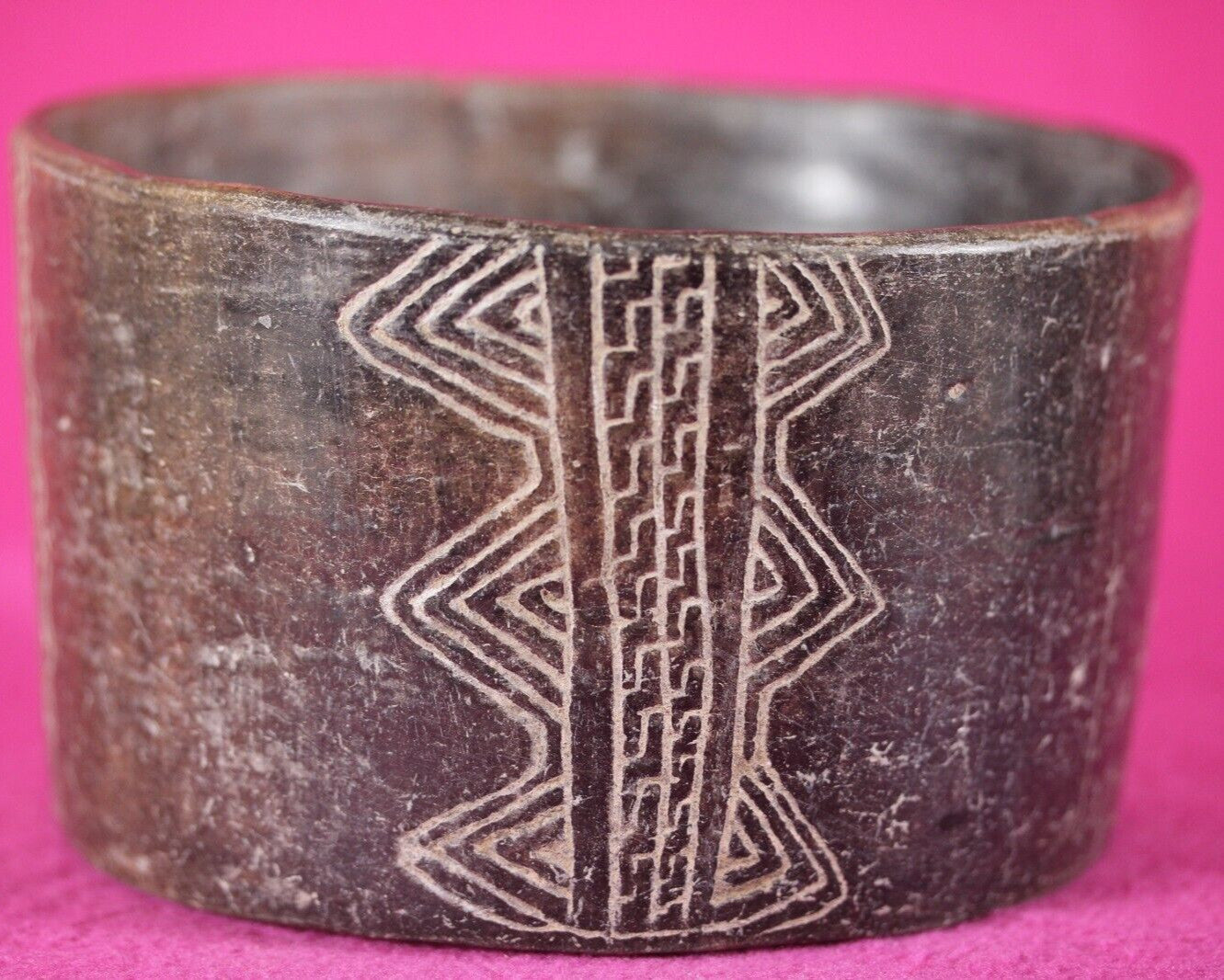 Authentic Pre Columbian Artifact Mayan Incised Bowl Ex Arte Primitivo COA T118