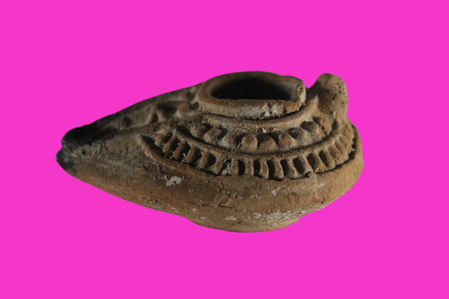 Hi Quality Ancient Holy Land Oil Lamp Artifact Jesus Christ Home 400-500AD COA31