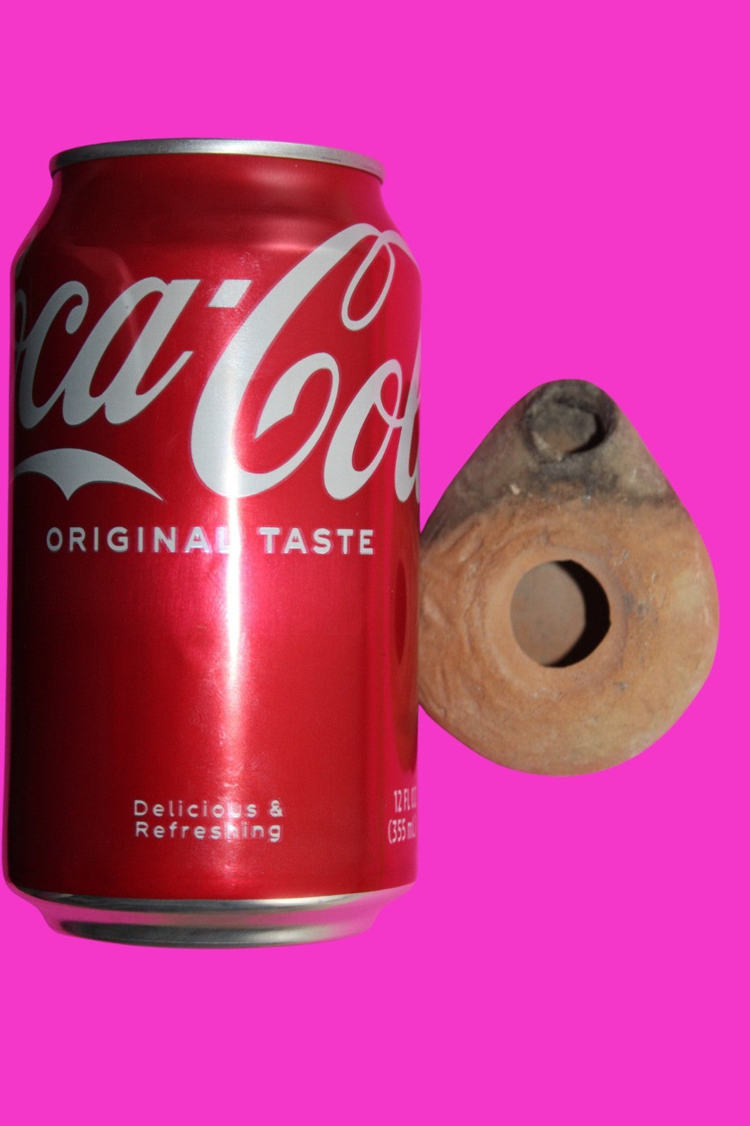 Ancient Holy Land Oil Lamp Artifact Christian Cross on Bottom 200-400AD COA 18