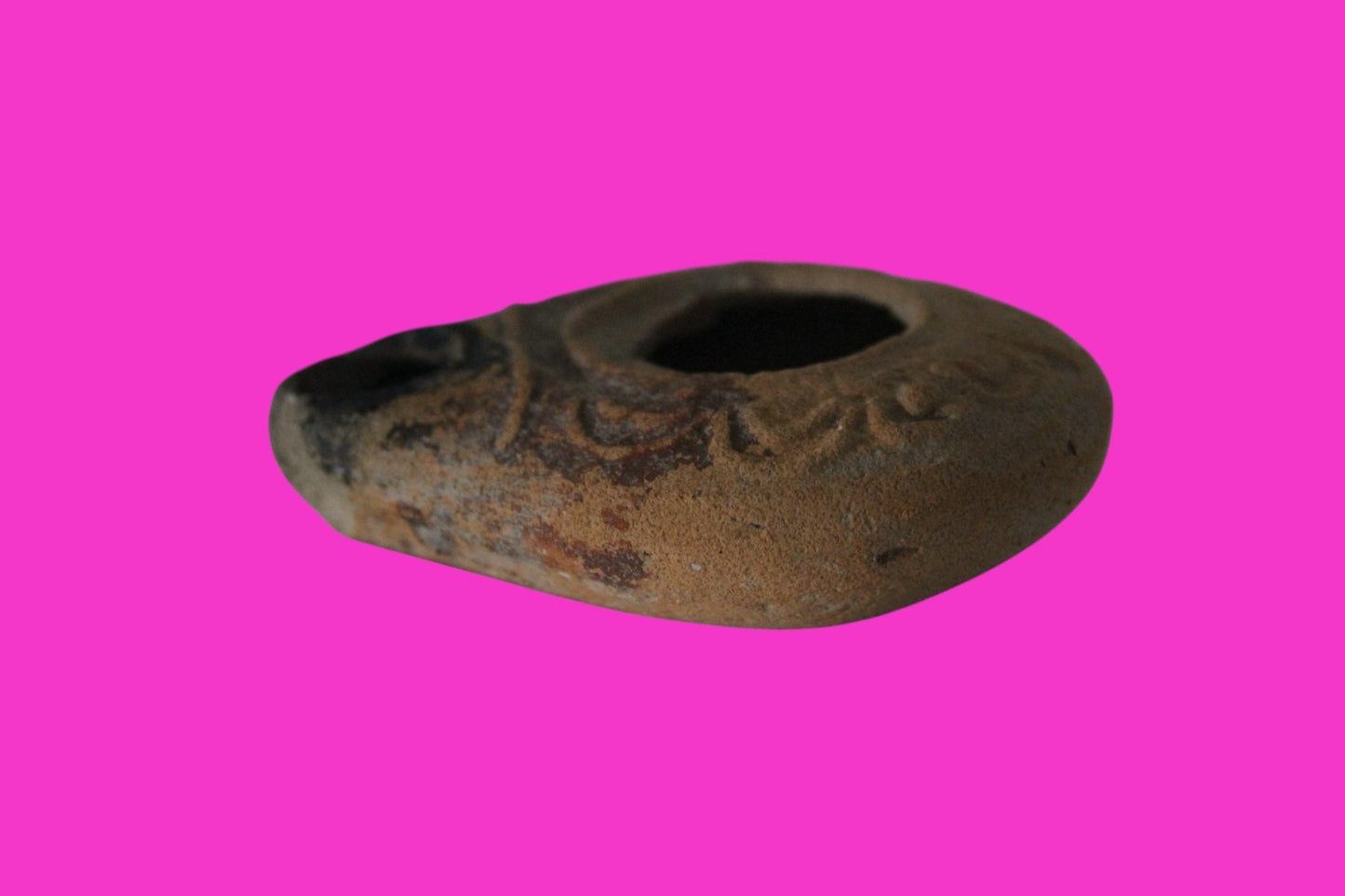 Ancient Holy Land Oil Lamp Artifact Jesus Christ Homeland 100BC-400AD COA 17