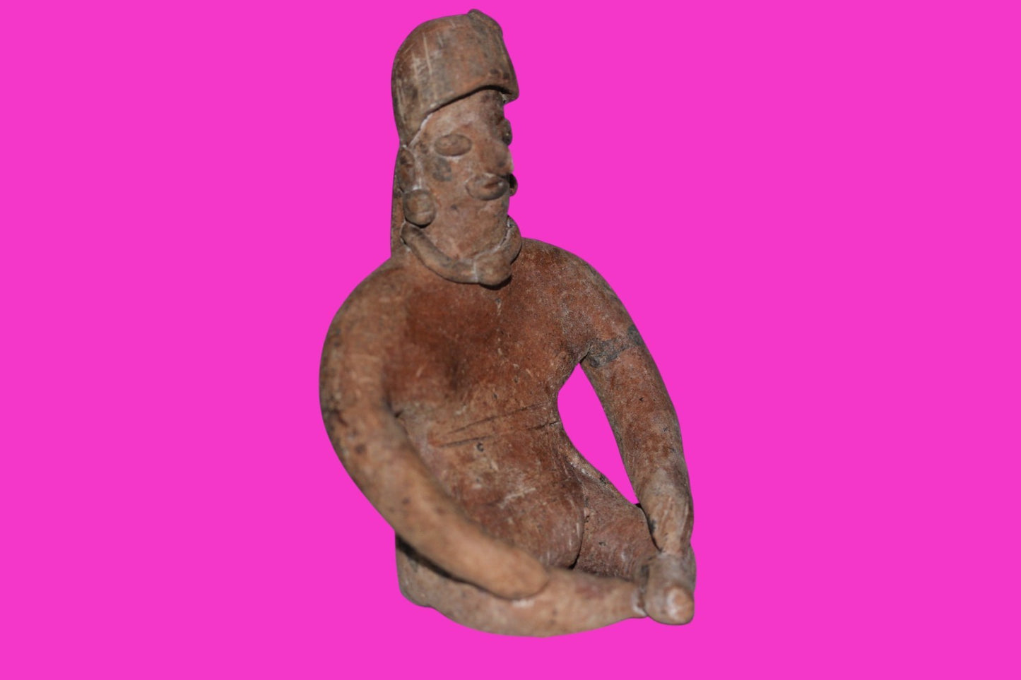 Pre Columbian Artifact Authentic Seated Tomb Figure Colima Mexico 250 AD COA 211
