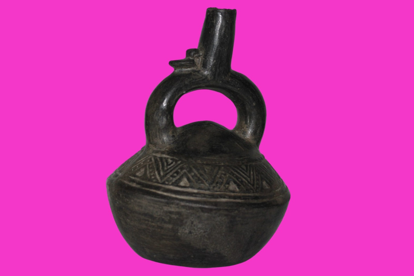 Pre Columbian Artifact Authentic Chimu Stirrup Vessel 900-1400 AD Peru COA 221