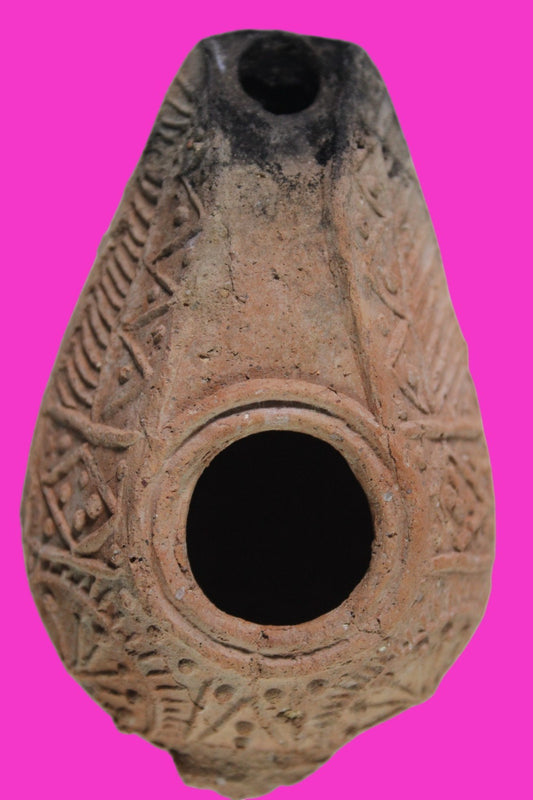 Ancient Holy Land Oil Lamp Artifact Jesus Christ Home Israel 300-600 AD COA 85