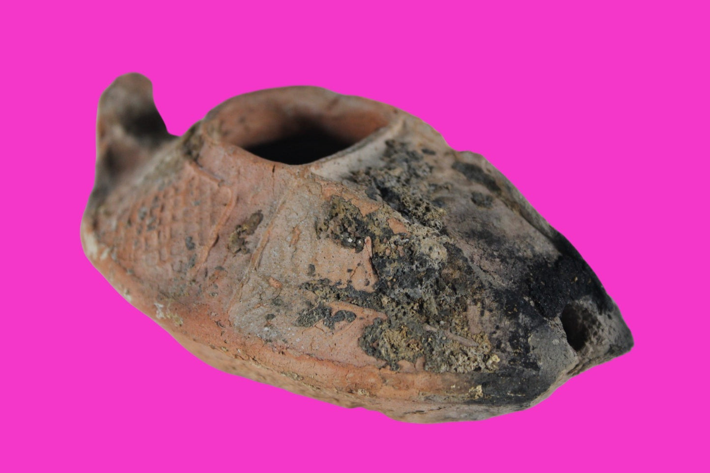Ancient Holy Land Oil Lamp Artifact Jesus Christ Home 300-600 AD Israel COA 110