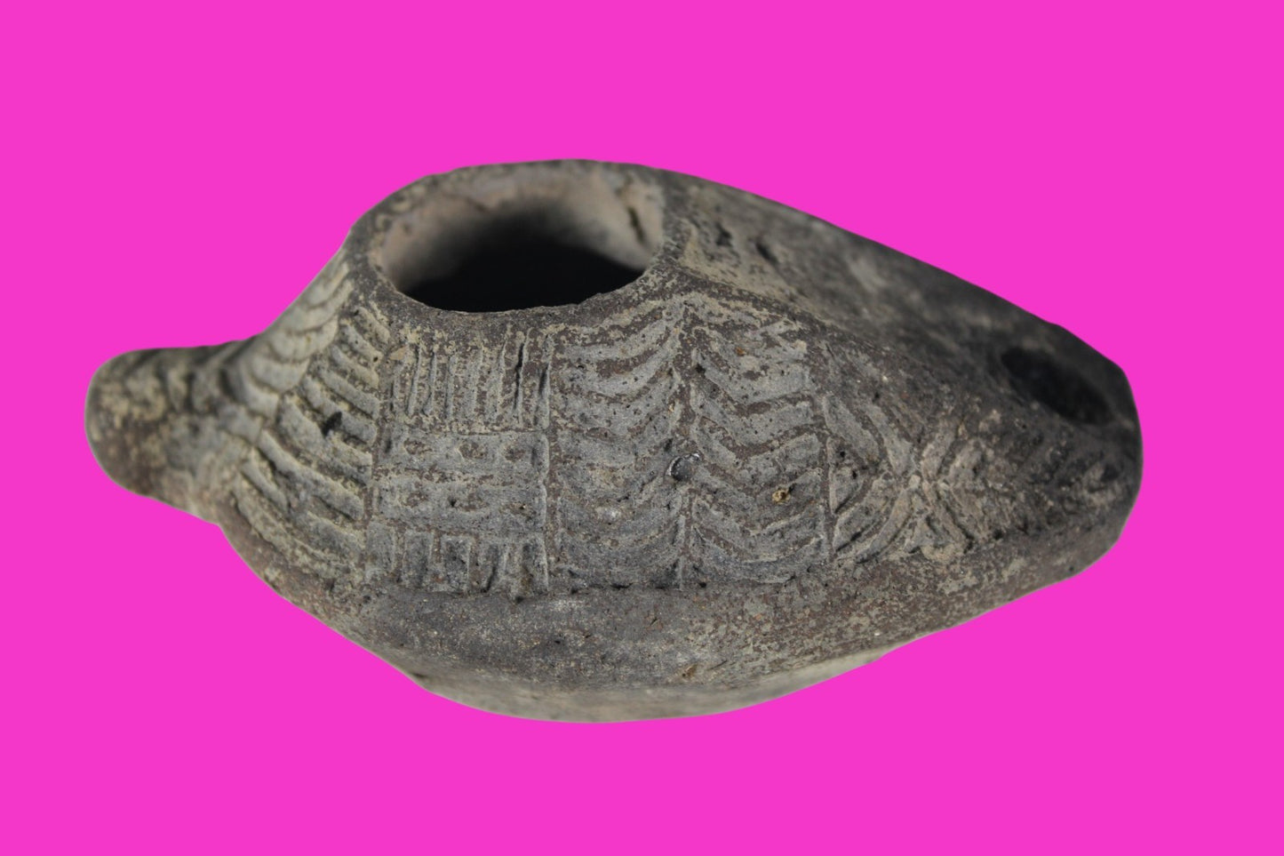 Ancient Holy Land Oil Lamp Artifact Jesus Christ Home Israel 300-600 AD COA 103