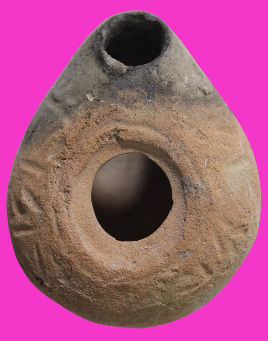Ancient Holy Land Oil Lamp Artifact Christian Cross on Bottom 200-400AD COA 18