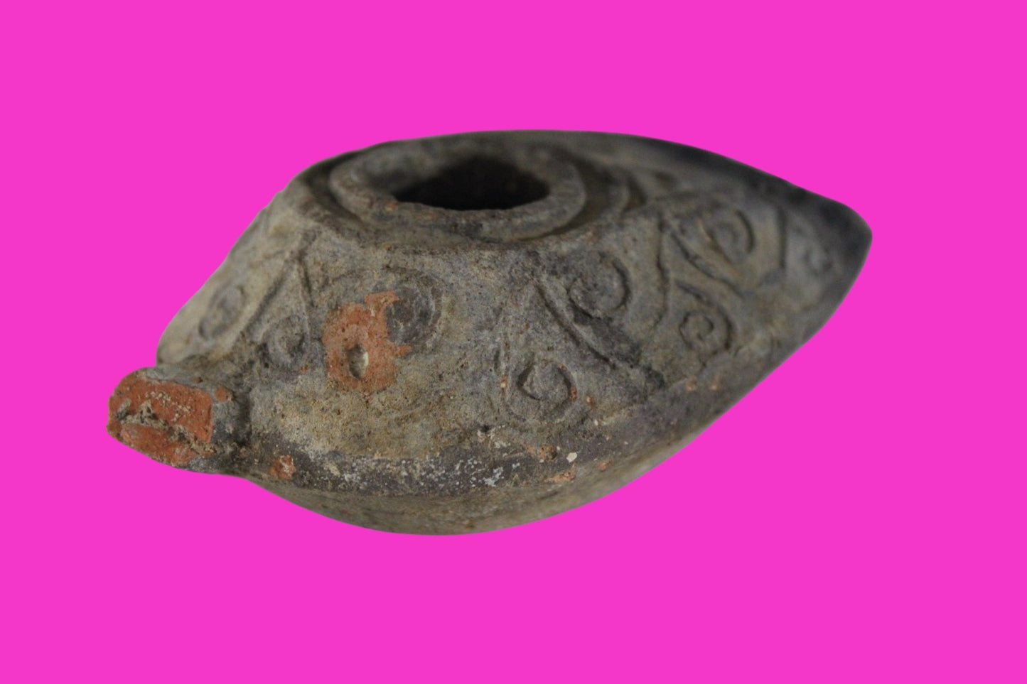 Ancient Holy Land Oil Lamp Artifact Jesus Christ Home Israel 300-600 AD COA 80