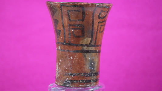 Authentic Pre Columbian Huari Wari Beaker Pottery 500 - 1000 AD Artifact COA T02